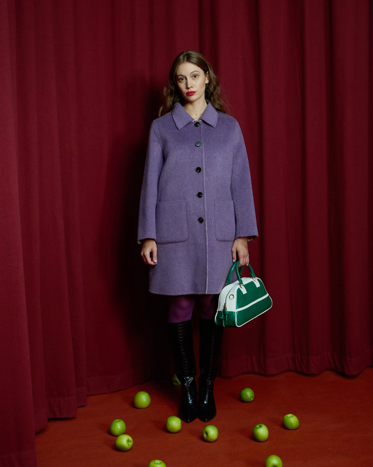 Reversible Hooded Coat Red / Mocha
