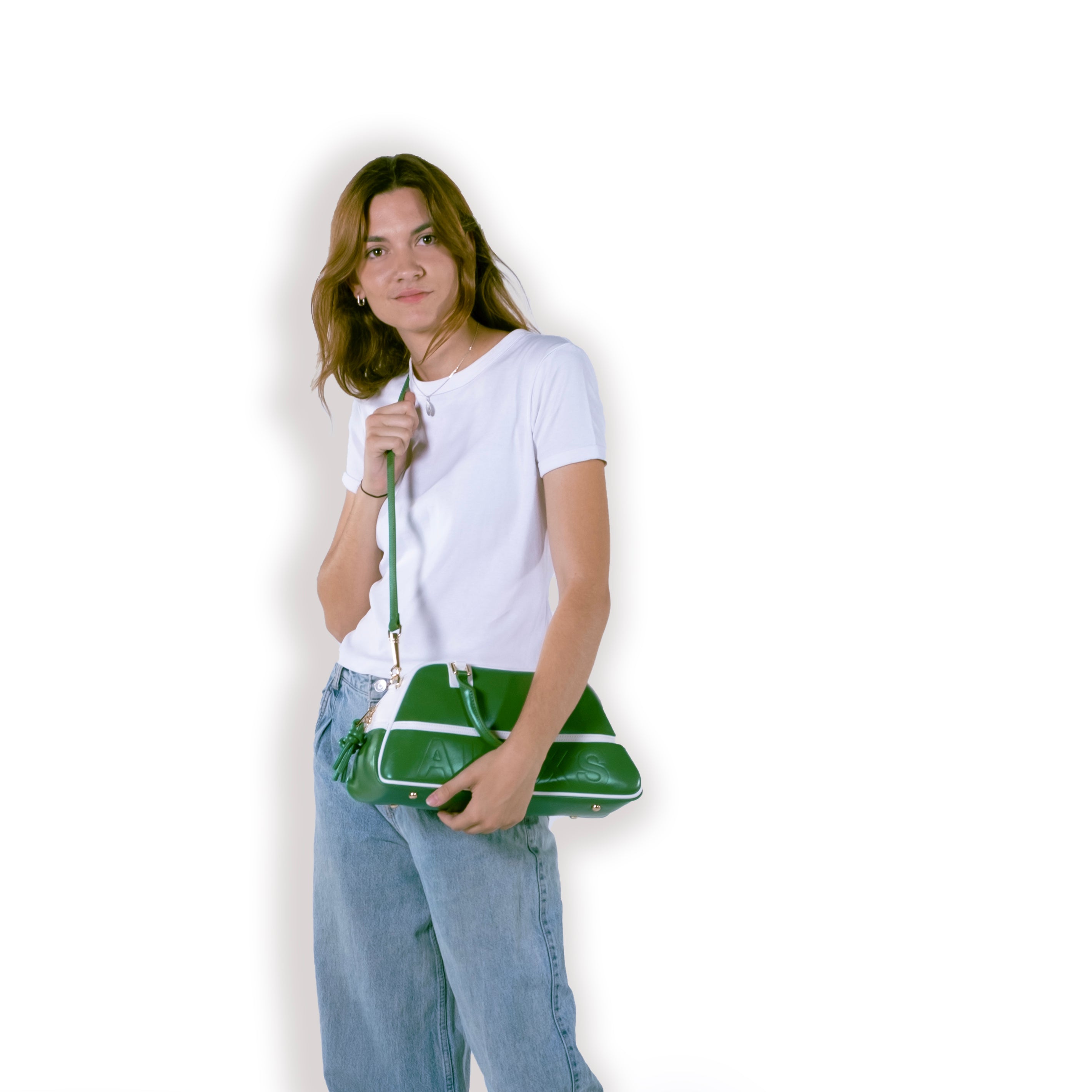 Bolso DEPORTIVO Piel Verde / Blanco