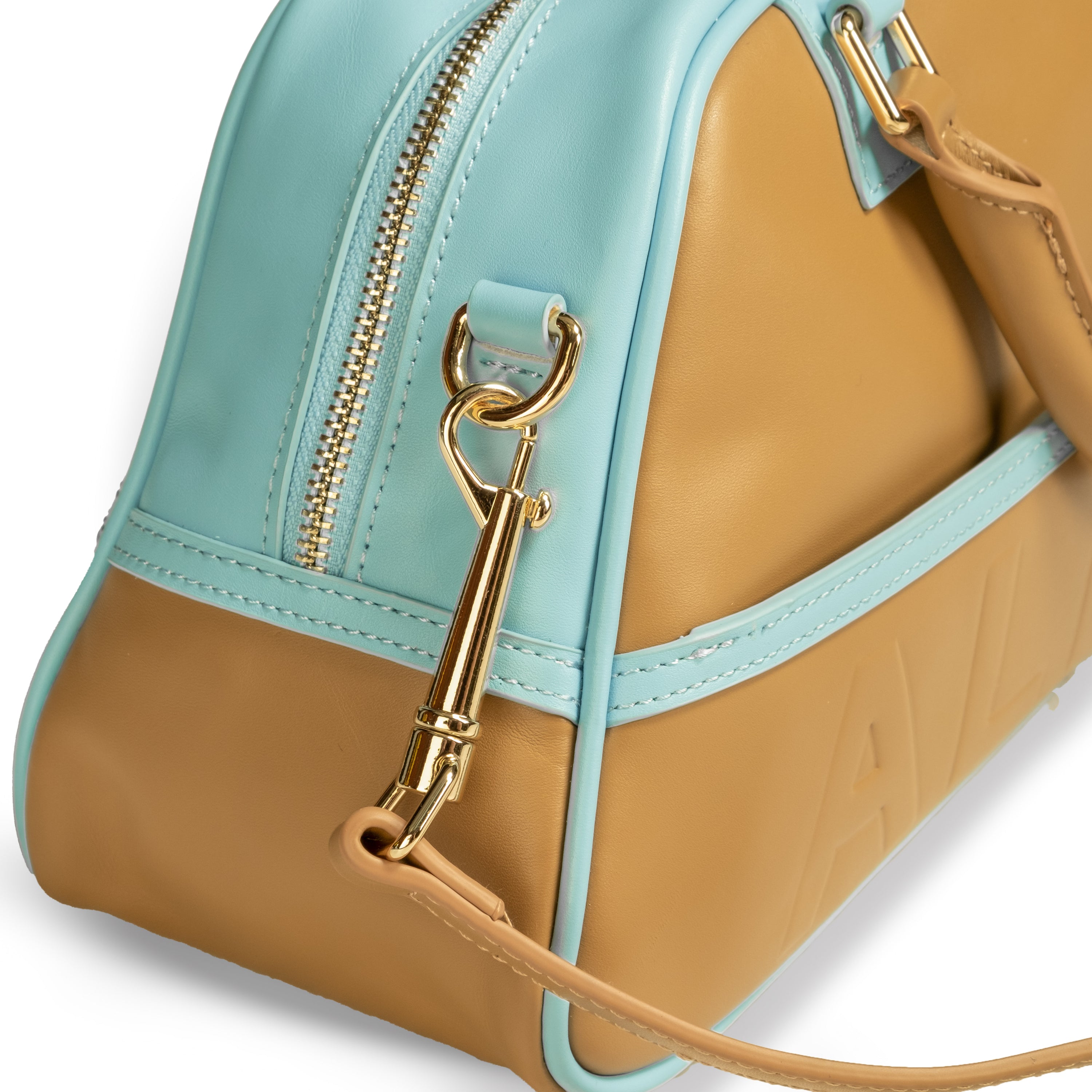 Bolso DEPORTIVO Piel Marrón / Azul claro