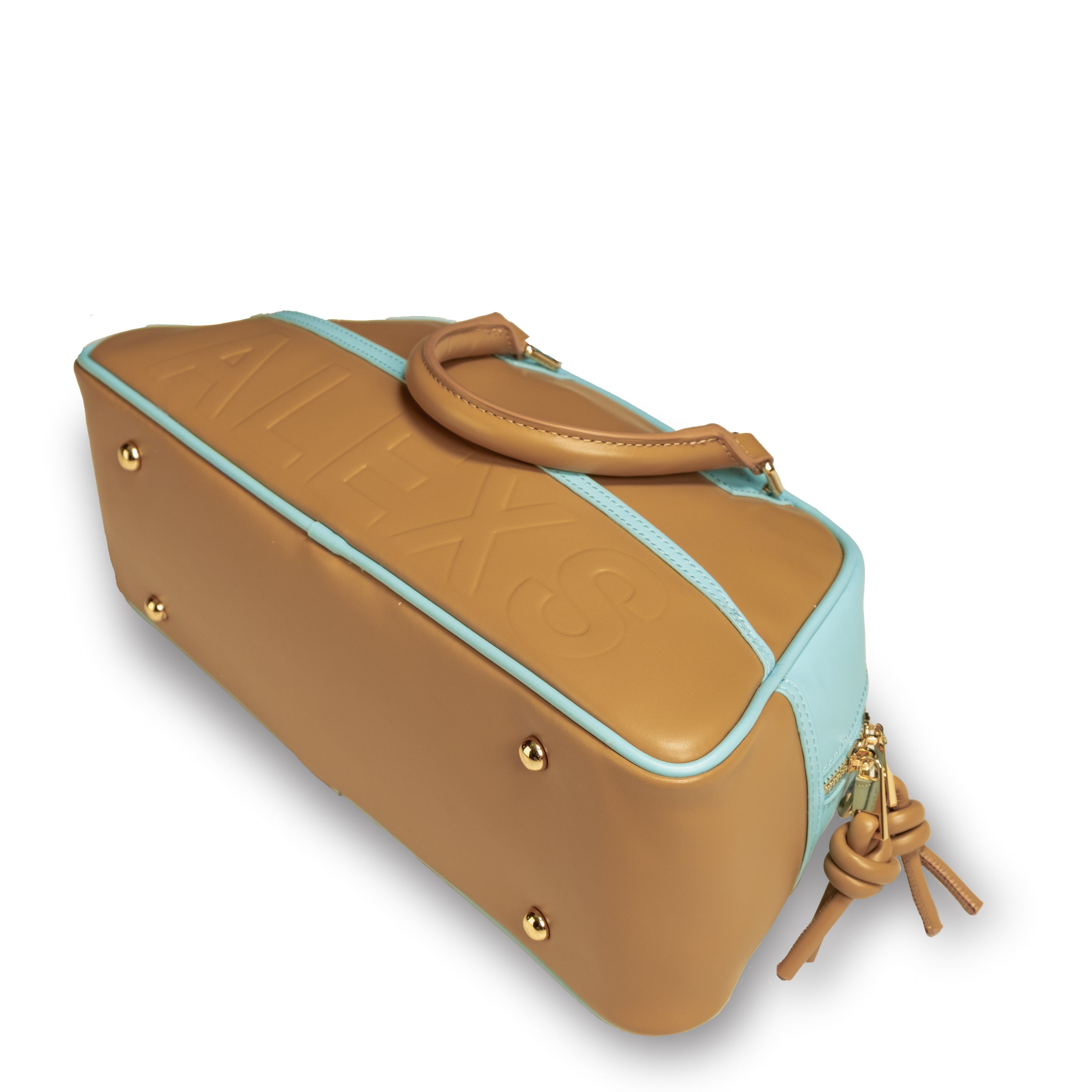 Bolso DEPORTIVO Piel Marrón / Azul claro