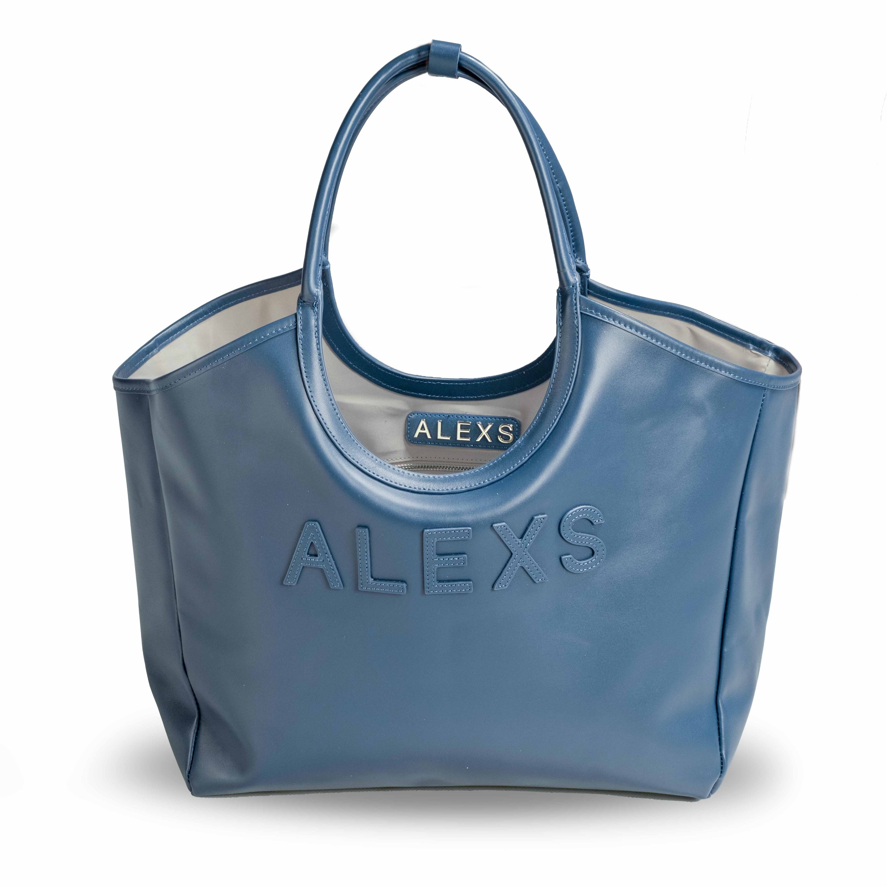 Bolso SHOPPER Piel azul marino LIGERO