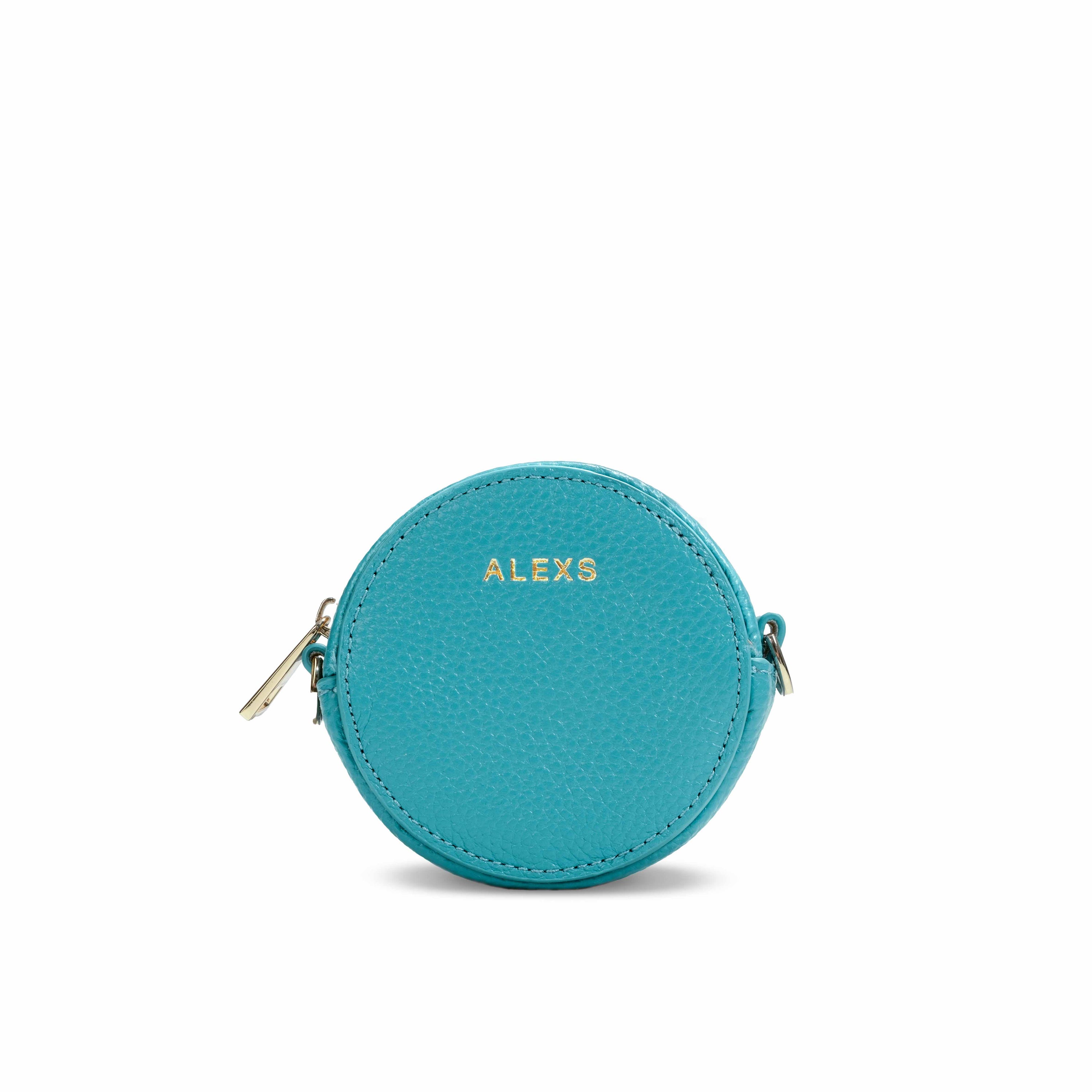 Bolsito MINIPOUCH Piel azul con cadena