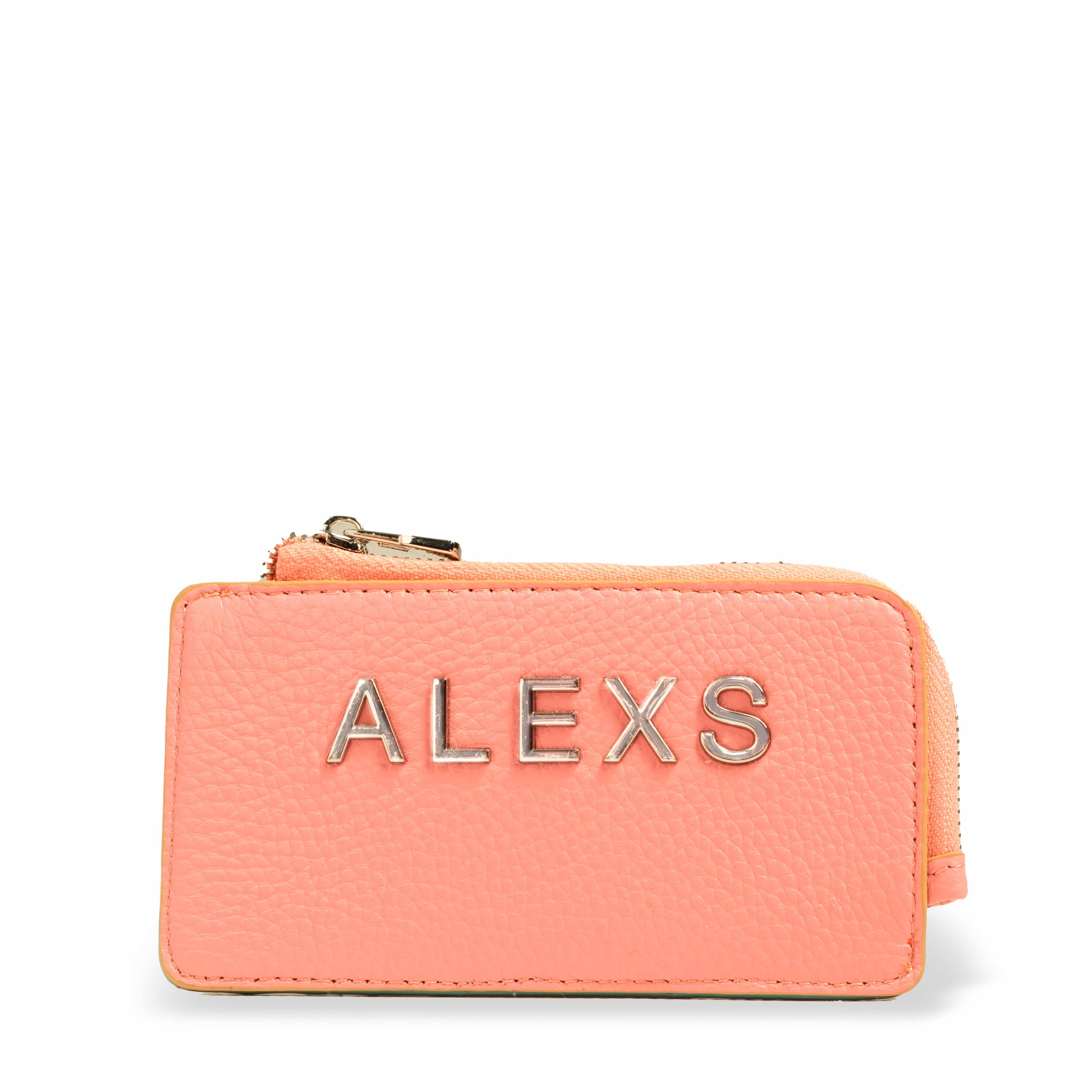 Tarjetero Monedero Piel salmón