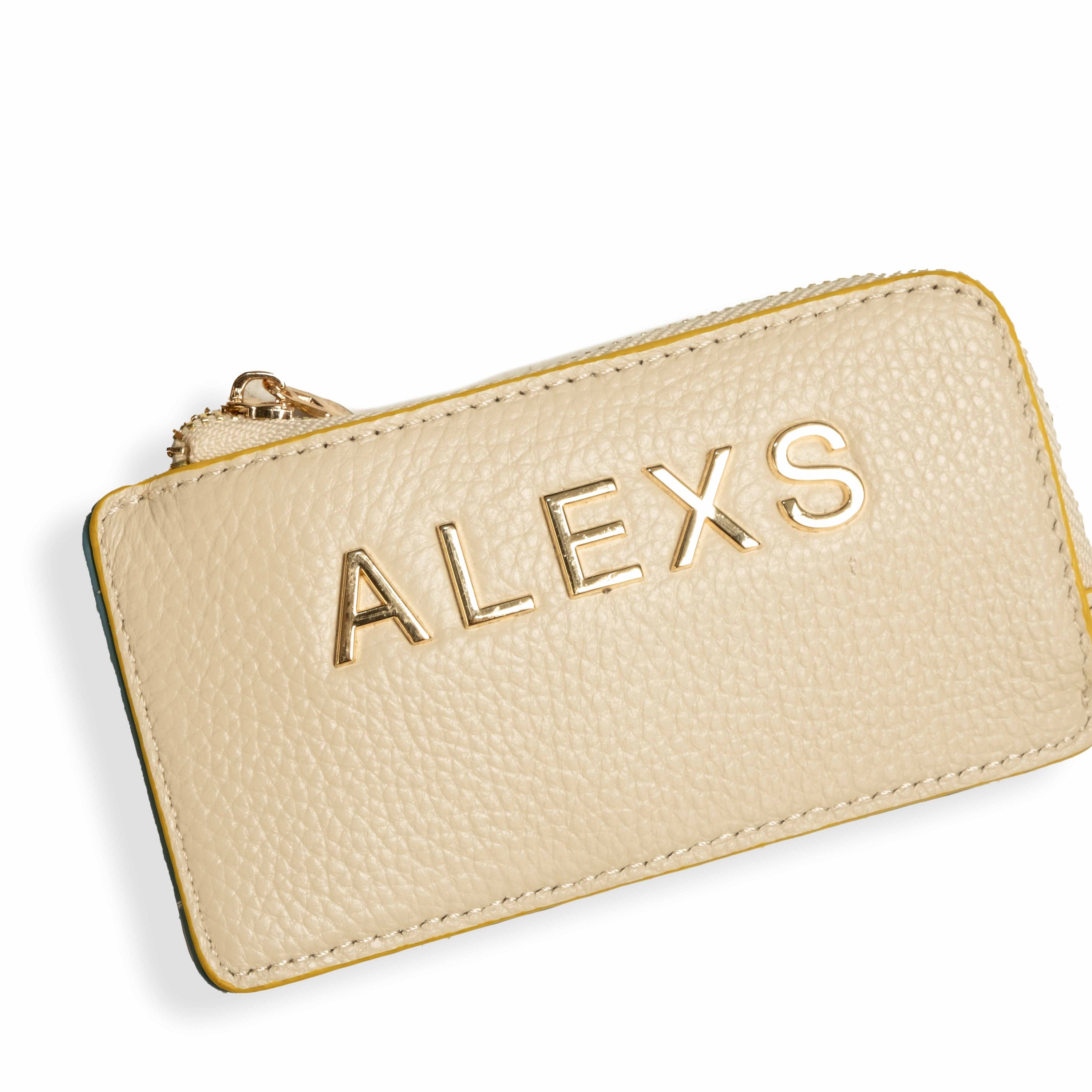 Tarjetero Monedero Piel beige