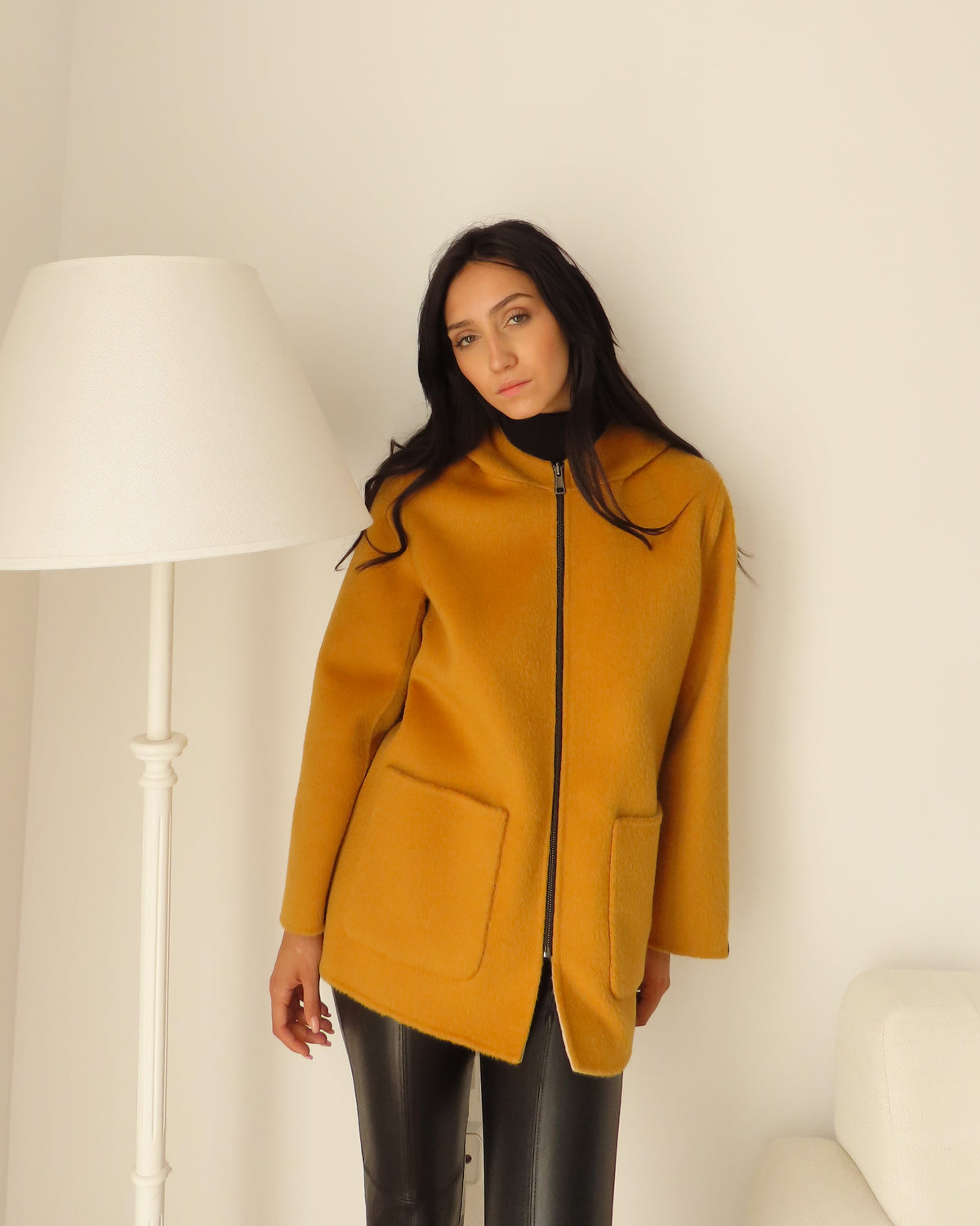Reversible Hooded Coat Red / Mocha