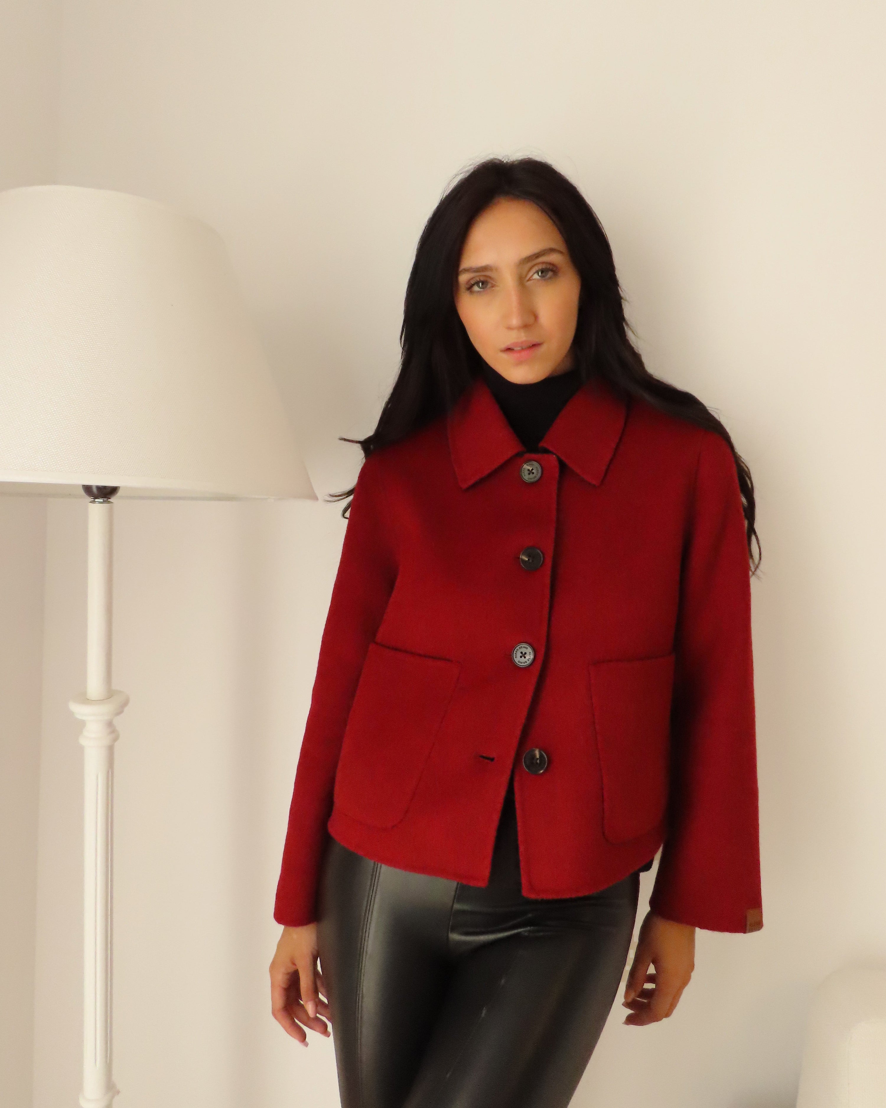 Reversible Hooded Coat Red / Mocha