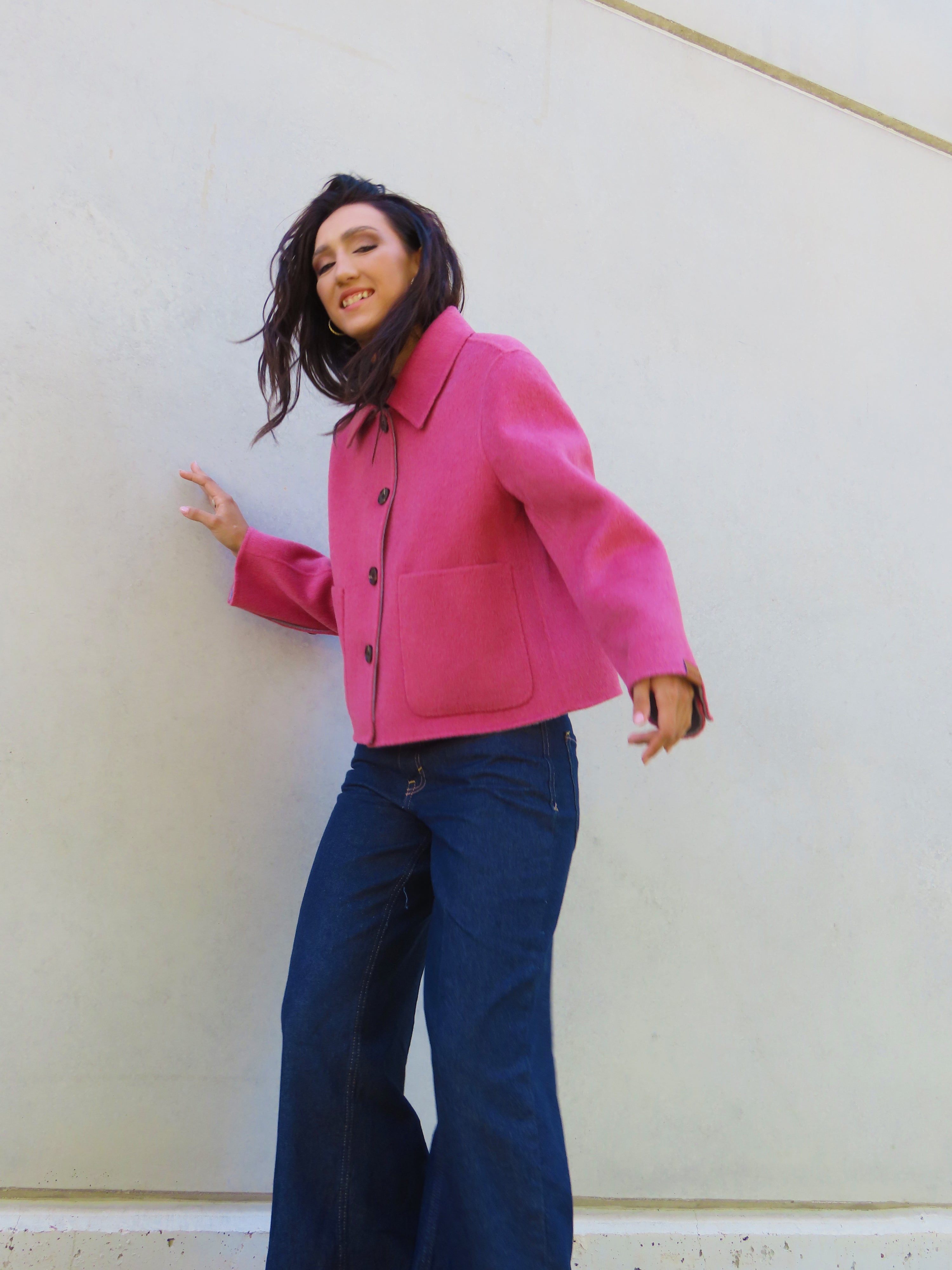 Abrigo reversible corto Rosa / Malva